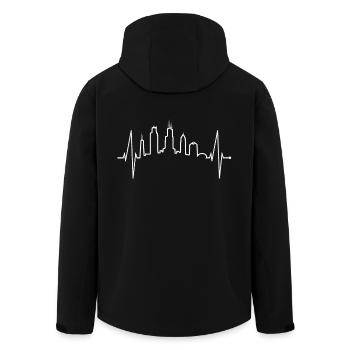 Chicago Skyline Heartbeat USA Heart Flag Love - Men’s Recycled Softshell Jacket by Stanley/Stella - black - Back - AI Model Male 185 light (185cm)