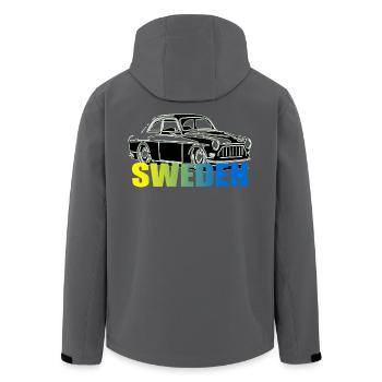 Amazone Auto Design Sweden - Men’s Recycled Softshell Jacket by Stanley/Stella - black - Back - AI Model Male 185 light (185cm)