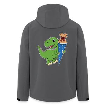Dino Zuckertüte - Recycelte Männer Softshell-Jacke von Stanley/Stella - Schwarz - Hinten - AI Model Male 185 light (185cm)