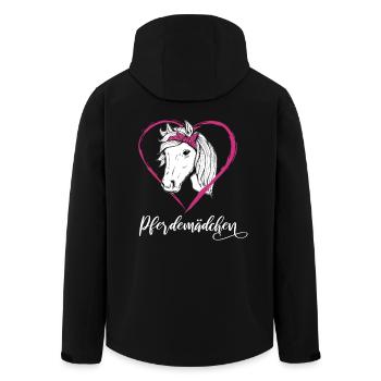 Pferdemädchen Pferde Herz Geschenkidee - Recycelte Männer Softshell-Jacke von Stanley/Stella - Schwarz - Hinten - AI Model Male 185 light (185cm)