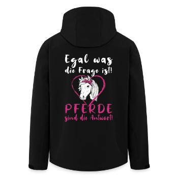 Pferde Reiterin Lustiger Spruch - Recycelte Männer Softshell-Jacke von Stanley/Stella - Schwarz - Hinten - AI Model Male 185 light (185cm)