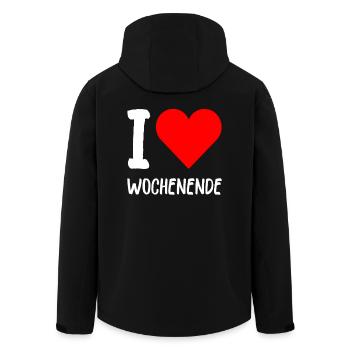 I Love Wochenende Wochenend Liebe Endlich Freitag - Recycelte Männer Softshell-Jacke von Stanley/Stella - Schwarz - Hinten - AI Model Male 185 light (185cm)