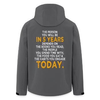 La personne que vous serez dans 5 ans de motivation de vie - Veste softshell homme en polyester recyclé Stanley/Stella - charbon - Dos - AI Model Male 185 light (185cm)