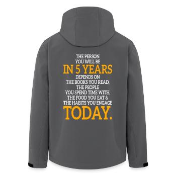 La personne que vous serez dans 5 ans de motivation de vie - Veste softshell homme en polyester recyclé Stanley/Stella - charbon - Dos - AI Model Male 185 light (185cm)