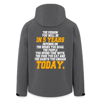 La personne que vous serez dans 5 ans de motivation de vie - Veste softshell homme en polyester recyclé Stanley/Stella - charbon - Dos - AI Model Male 185 light (185cm)