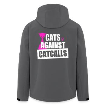Cats Against Catcalls Katzen Catcalling Feministin - Recycelte Männer Softshell-Jacke von Stanley/Stella - Schwarz - Hinten - AI Model Male 185 light (185cm)