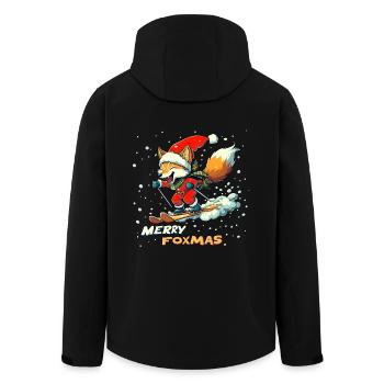 Weihnachten Fuchs Merry Foxmas Skifahren Schnee - Recycelte Männer Softshell-Jacke von Stanley/Stella - Schwarz - Hinten - AI Model Male 185 light (185cm)