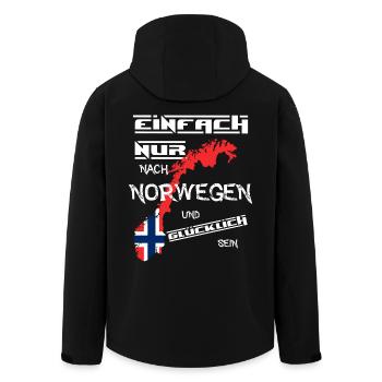 Einfach nur nach Norwegen - Recycelte Männer Softshell-Jacke von Stanley/Stella - Schwarz - Hinten - AI Model Male 185 light (185cm)