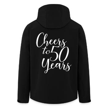 Cheers To 50 Years - Birthday or Anniversary Gift - Men’s Recycled Softshell Jacket by Stanley/Stella - black - Back - AI Model Male 185 light (185cm)