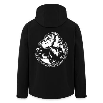 ALPENLÄNDISCHE DACHSBRACKE Hundeportrait Wilsigns - Recycelte Männer Softshell-Jacke von Stanley/Stella - Schwarz - Hinten - AI Model Male 185 light (185cm)