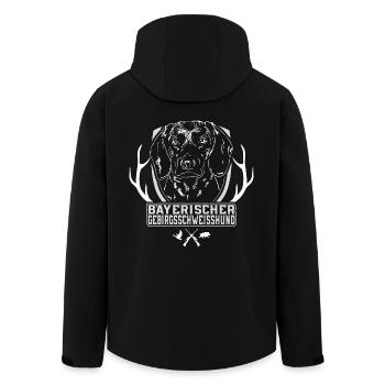 BAYERISCHER GEBIRGSSCHWEISSHUND Jagdhund Wilsigns - Recycelte Männer Softshell-Jacke von Stanley/Stella - Schwarz - Hinten - AI Model Male 185 light (185cm)