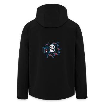 dancing panda - Recycelte Männer Softshell-Jacke von Stanley/Stella - Schwarz - Hinten - AI Model Male 185 light (185cm)