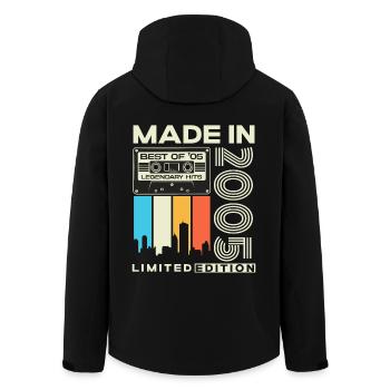 2005 Born Vintage Birthday Gift Retro - Men’s Recycled Softshell Jacket by Stanley/Stella - black - Back - AI Model Male 185 light (185cm)
