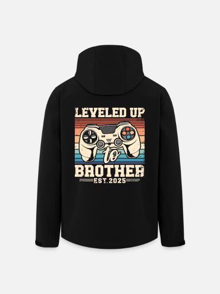 Promoted to Brother 2025 - Men’s Recycled Softshell Jacket by Stanley/Stella - black