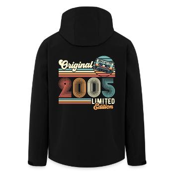2005 Original Vintage Anniversaire Cadeau Rétro - Veste softshell homme en polyester recyclé Stanley/Stella - noir - Dos - AI Model Male 185 light (185cm)