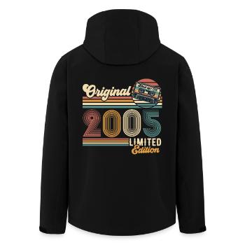 Original 2005 Vintage Vintage Rétro Anniversaire - Veste softshell homme en polyester recyclé Stanley/Stella - noir - Dos - AI Model Male 185 light (185cm)