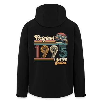 Original 1995 Vintage Vintage Rétro Anniversaire - Veste softshell homme en polyester recyclé Stanley/Stella - noir - Dos - AI Model Male 185 light (185cm)