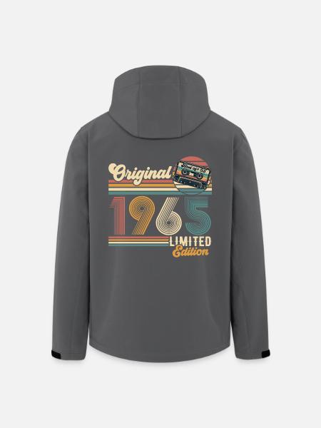 Original 1965 Vintage Vintage Rétro Anniversaire - Veste softshell homme en polyester recyclé Stanley/Stella - noir