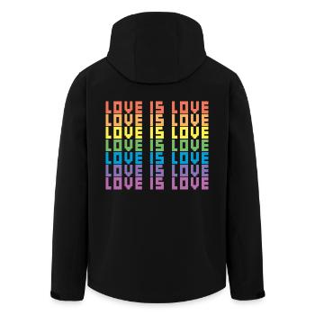 LGBTQ Liebe ist Liebe Gay Lesben Stolz Gleichheit Geschenk - Recycelte Männer Softshell-Jacke von Stanley/Stella - Schwarz - Hinten - AI Model Male 185 light (185cm)