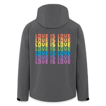 LGBTQ Love Is Love Gay Lesbian Pride Equality Gift - Veste softshell homme en polyester recyclé Stanley/Stella - charbon - Dos - AI Model Male 185 light (185cm)