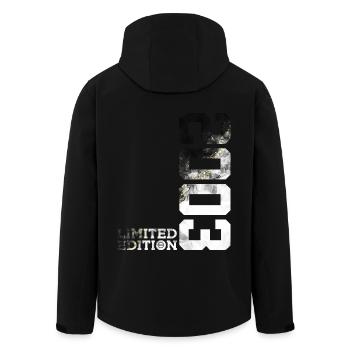 23E ANNIVERSAIRE ÉDITION LIMITÉE 2003 - Veste softshell homme en polyester recyclé Stanley/Stella - noir - Dos - AI Model Male 185 light (185cm)