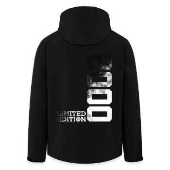 26TH ANNIVERSARY LIMITED EDITION 2000 - Men’s Recycled Softshell Jacket by Stanley/Stella - black - Back - AI Model Male 185 light (185cm)