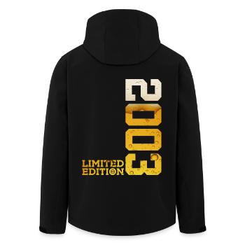 23E ANNIVERSAIRE BIÈRE 2003 - Veste softshell homme en polyester recyclé Stanley/Stella - noir - Dos - AI Model Male 185 light (185cm)