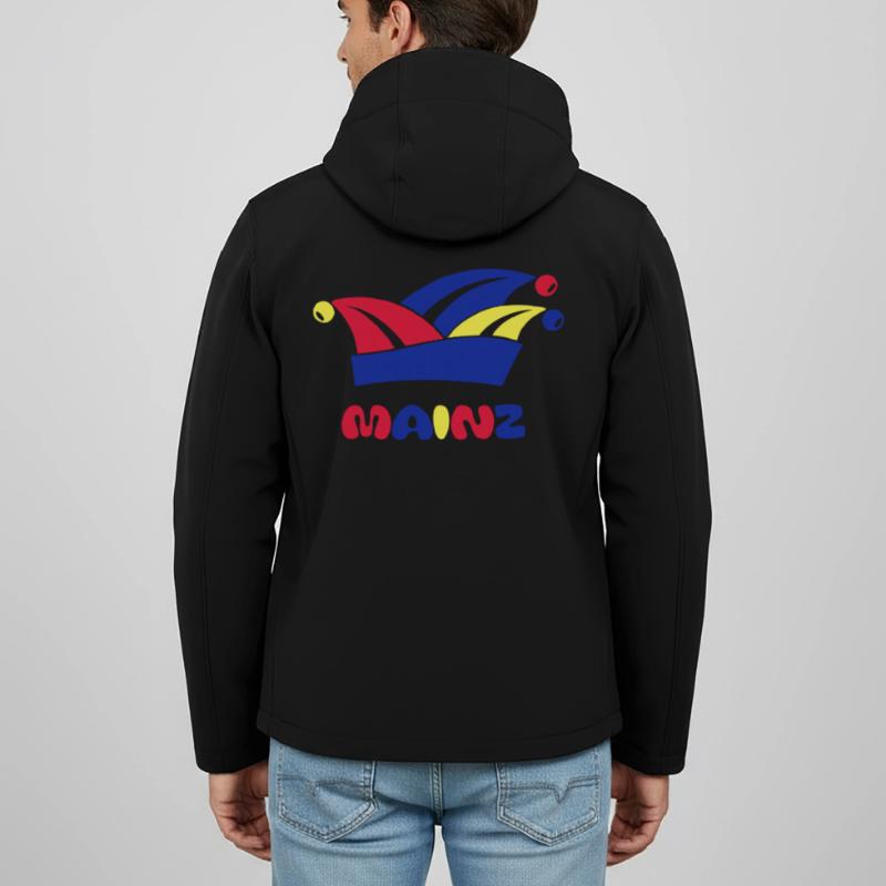 Fasching Narrenkappe Mainz 1, 2 oder 3 Farben Recycelte Männer Softshell-Jacke Discoverer von Stanley/Stella