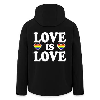 Love is love - Veste softshell homme en polyester recyclé Stanley/Stella - noir - Dos - AI Model Male 185 light (185cm)