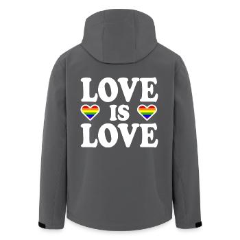 Love is love - Veste softshell homme en polyester recyclé Stanley/Stella - charbon - Dos - AI Model Male 185 light (185cm)