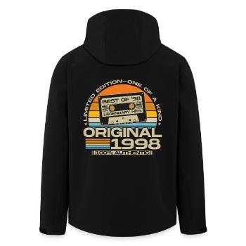Original 1998 Vintage Cadeau d’anniversaire Rétro - Veste softshell homme en polyester recyclé Stanley/Stella - noir - Dos - AI Model Male 185 light (185cm)