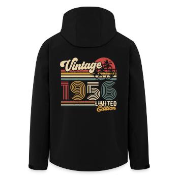 Vintage 1956 Vintage Rétro Cadeau d’anniversaire - Veste softshell homme en polyester recyclé Stanley/Stella - noir - Dos - AI Model Male 185 light (185cm)
