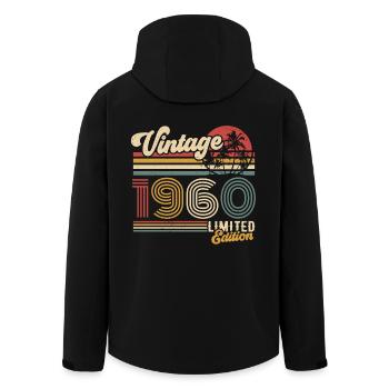 Cadeau d’anniversaire vintage rétro vintage des années 1960 - Veste softshell homme en polyester recyclé Stanley/Stella - noir - Dos - AI Model Male 185 light (185cm)