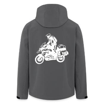 Moto Sport - Recycelte Männer Softshell-Jacke von Stanley/Stella - Schwarz - Hinten - AI Model Male 185 light (185cm)