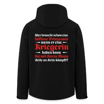 Wikinger Kriegerin Germane Prinzessin Geschenk - Recycelte Männer Softshell-Jacke von Stanley/Stella - Schwarz - Hinten - AI Model Male 185 light (185cm)