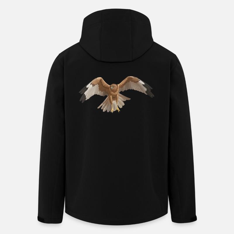 Marsh Harrier Circus aeruginosus - Men’s Recycled Softshell Jacket Discoverer by Stanley/Stella - black