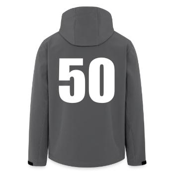 50 - Men’s Recycled Softshell Jacket by Stanley/Stella - black - Back - AI Model Male 185 light (185cm)