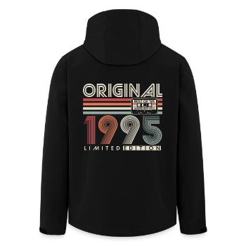 Original 1995 Vintage Vintage Rétro Anniversaire - Veste softshell homme en polyester recyclé Stanley/Stella - noir - Dos - AI Model Male 185 light (185cm)