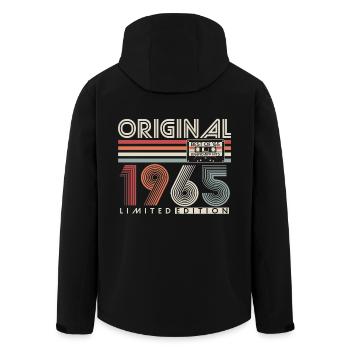 Original 1965 Jahrgang Vintage Retro Geburtstag - Recycelte Männer Softshell-Jacke von Stanley/Stella - Schwarz - Hinten - AI Model Male 185 light (185cm)