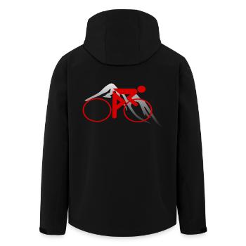 Cycling road bike design - Men’s Recycled Softshell Jacket by Stanley/Stella - black - Back - AI Model Male 185 light (185cm)
