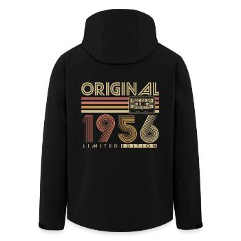 1956 Vintage Vintage Rétro Cadeau d’anniversaire - Veste softshell homme en polyester recyclé Stanley/Stella - noir - Dos - AI Model Male 185 light (185cm)
