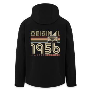 Original 1956 Vintage Vintage Anniversaire Rétro - Veste softshell homme en polyester recyclé Stanley/Stella - noir - Dos - AI Model Male 185 light (185cm)