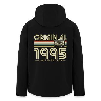 Original 1995 Vintage Vintage Anniversaire Rétro - Veste softshell homme en polyester recyclé Stanley/Stella - noir - Dos - AI Model Male 185 light (185cm)