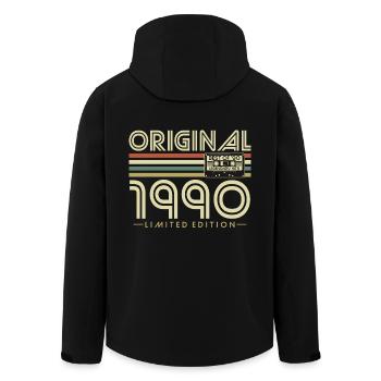 Original 1990 ' s Vintage Vintage Anniversaire Rétro - Veste softshell homme en polyester recyclé Stanley/Stella - noir - Dos - AI Model Male 185 light (185cm)