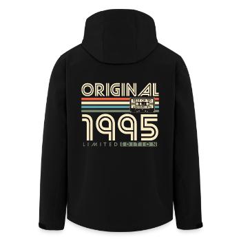 Original 1995 Vintage Vintage Anniversaire Rétro - Veste softshell homme en polyester recyclé Stanley/Stella - noir - Dos - AI Model Male 185 light (185cm)