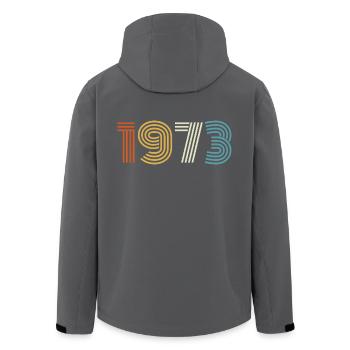 1973 Gift 1973 Vintage 1973 - Men’s Recycled Softshell Jacket by Stanley/Stella - black - Back - AI Model Male 185 light (185cm)