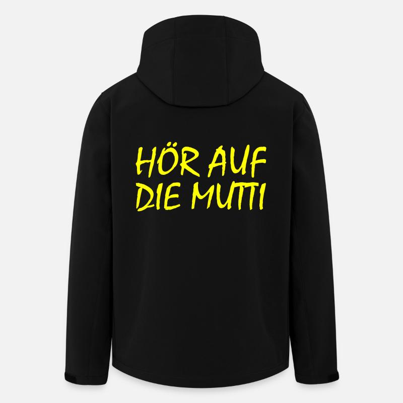 Hör auf die mutti - Recycelte Männer Softshell-Jacke von Stanley/Stella - Schwarz