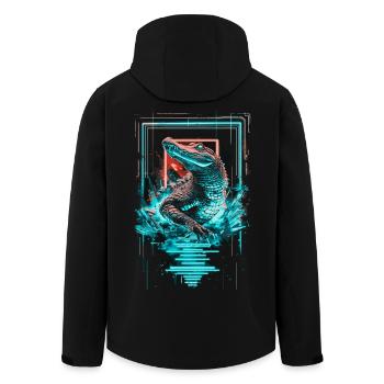 Alligator Krokodil Reptil Raubtier Neon Bunt Kunst - Recycelte Männer Softshell-Jacke von Stanley/Stella - Schwarz - Hinten - AI Model Male 185 light (185cm)
