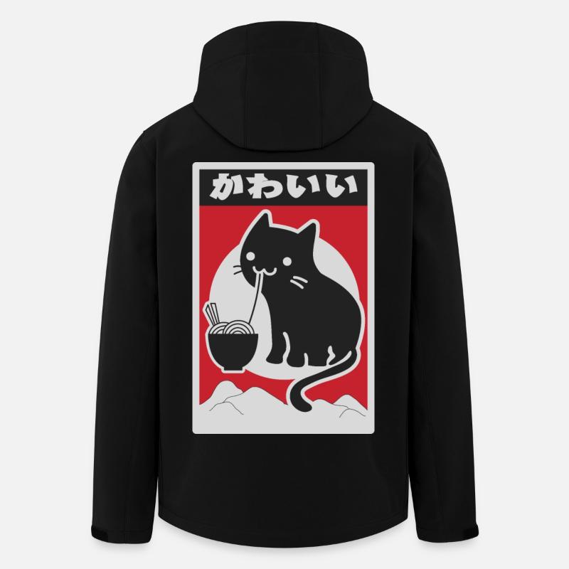 neko black love ramen - Veste softshell homme en polyester recyclé Stanley/Stella - noir