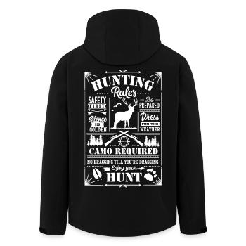 Hunting rules white - Recycelte Männer Softshell-Jacke von Stanley/Stella - Schwarz - Hinten - AI Model Male 185 light (185cm)